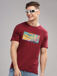 ADRO Typography Printed Round Neck Pure Cotton T-shirt