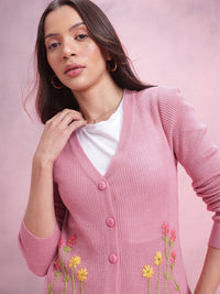 DressBerry Embroidered Acrylic Cardigan