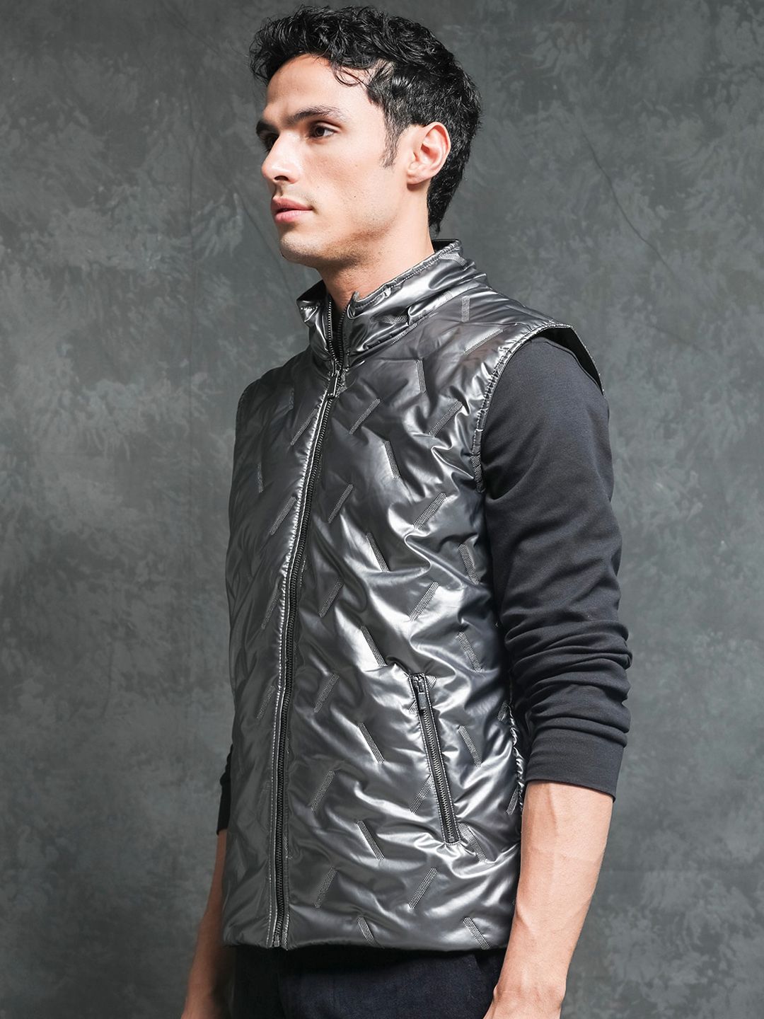RARE RABBIT Men Linda Puffer Reversible Mock Collar Padded Jacket