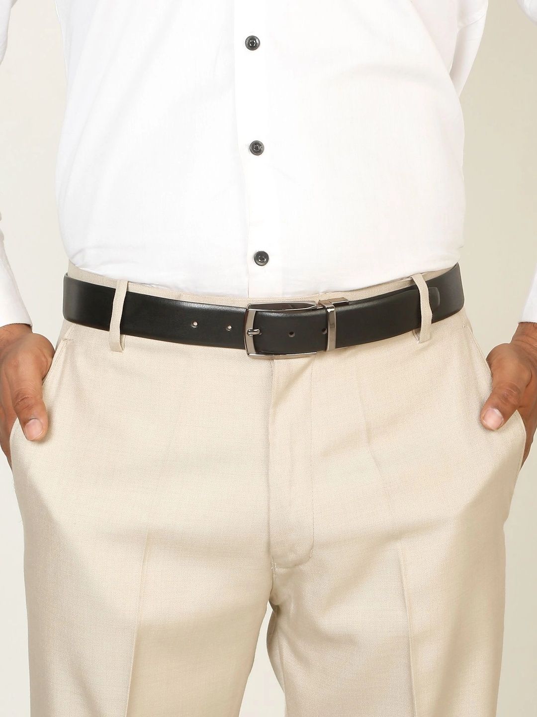 Teakwood Leathers Men Leather Reversible Formal Belt