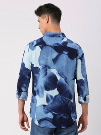 Being Human Slim Fit Abstract Printed Spread Collar Casual Shirt
