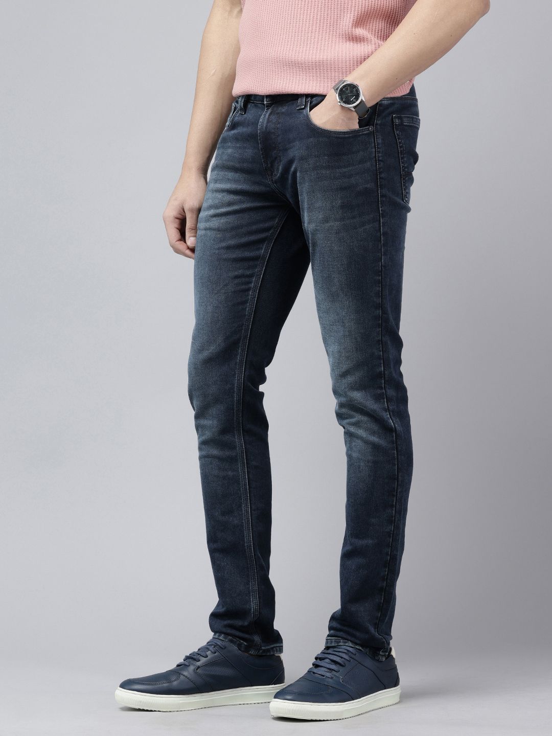 SPYKAR Men Skinny Slim Fit Low-Rise Light Fade Stretchable Jeans