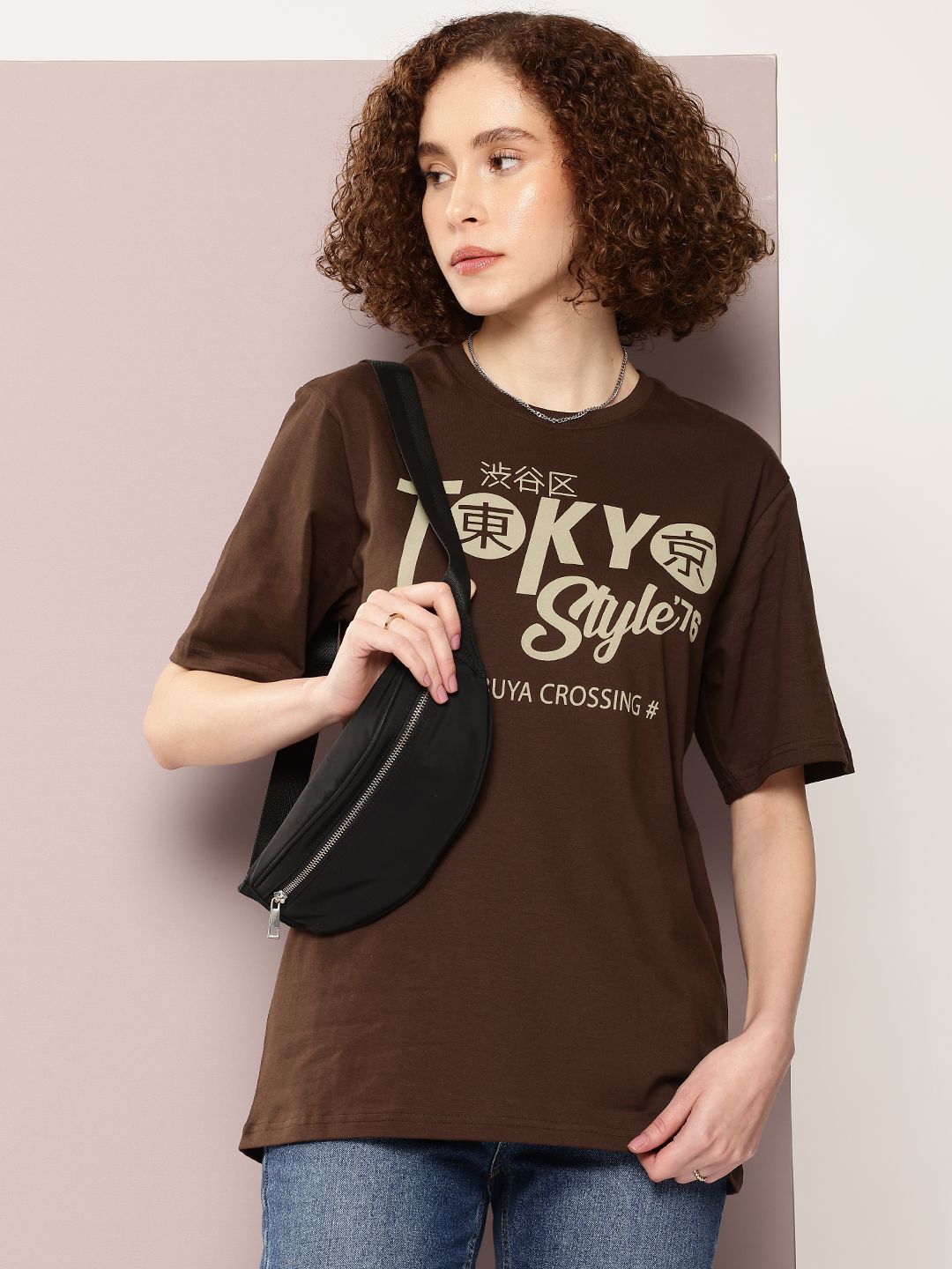 DILLINGER Women Typography Printed Oversized T-shirt