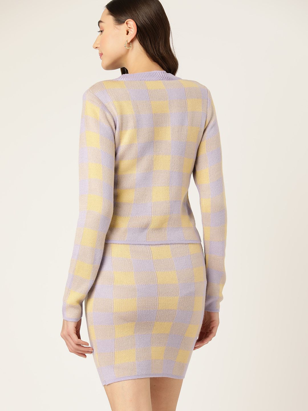 DressBerry Checked Acrylic Winter Co-Ords
