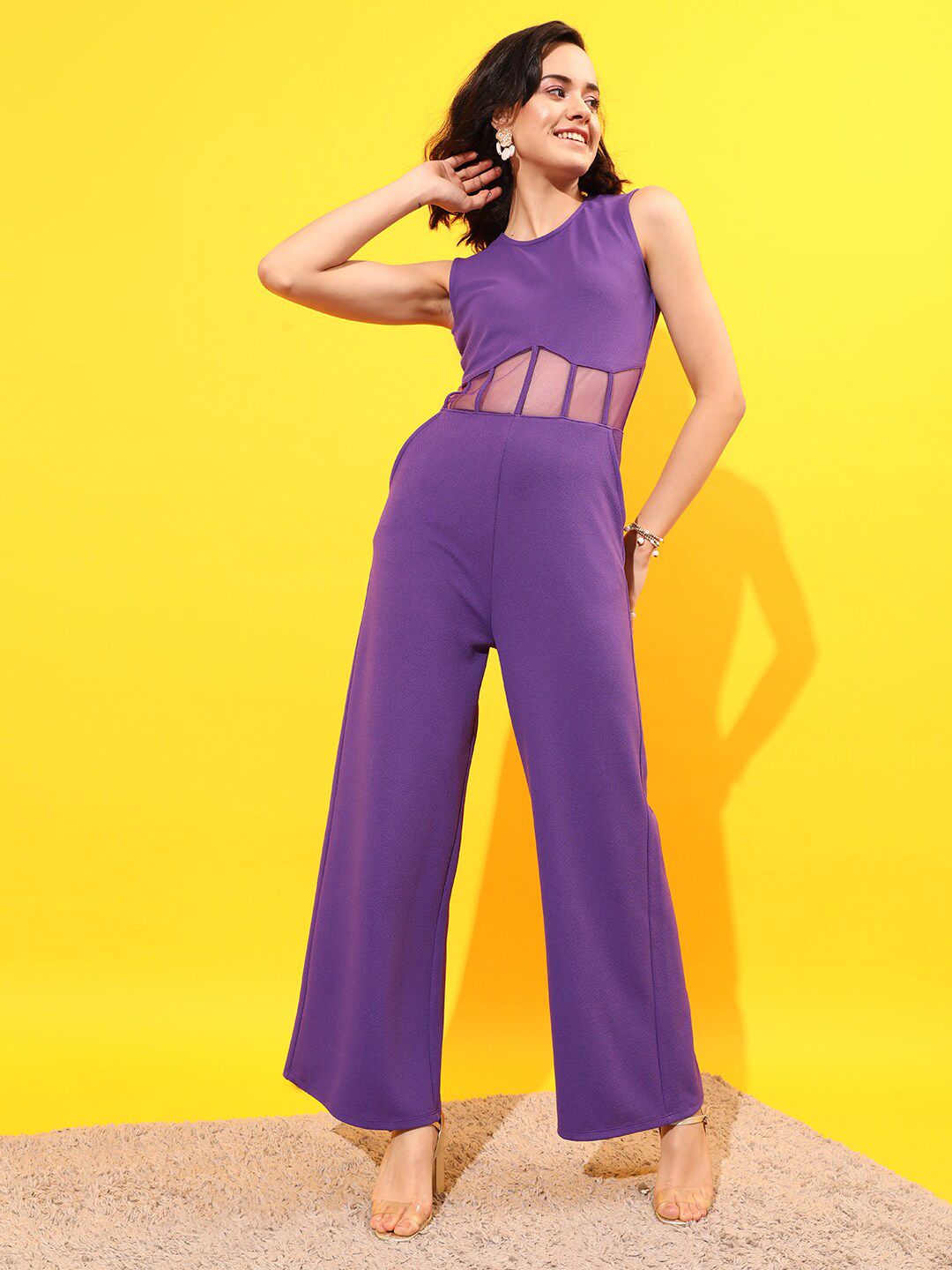 STREET 9 Round Neck Basic Corset Jumpsuit