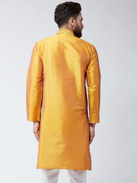 SOJANYA Lelaki Mustard Solid Kurta Lurus