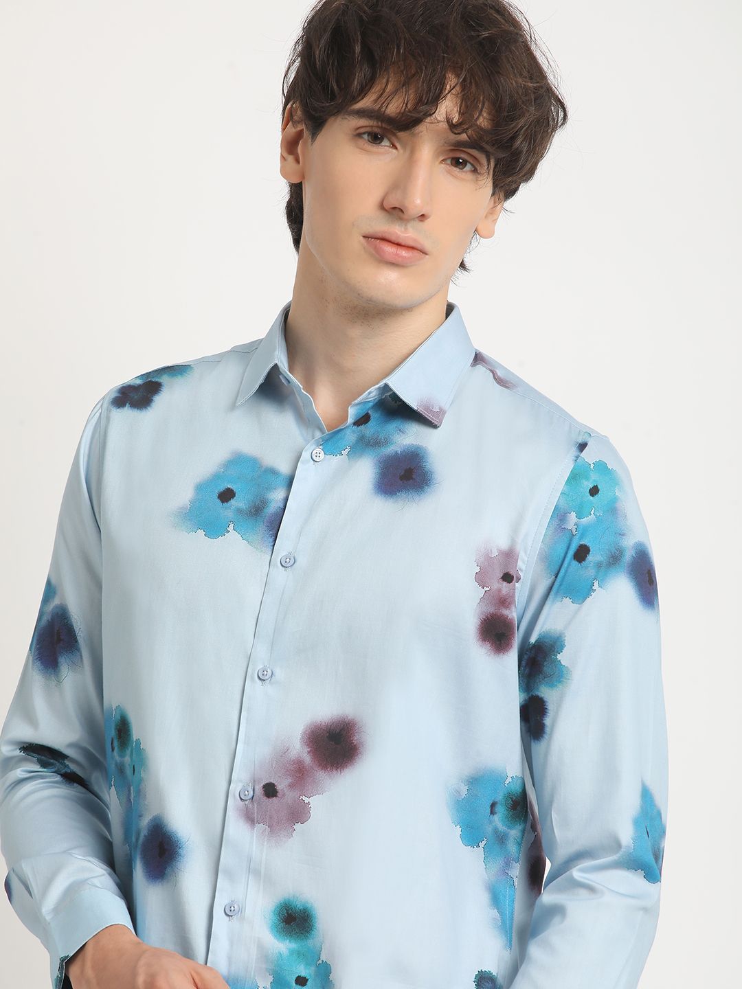 THE BEAR HOUSE Slim Fit Tie & Dye Pure Cotton Casual Shirt