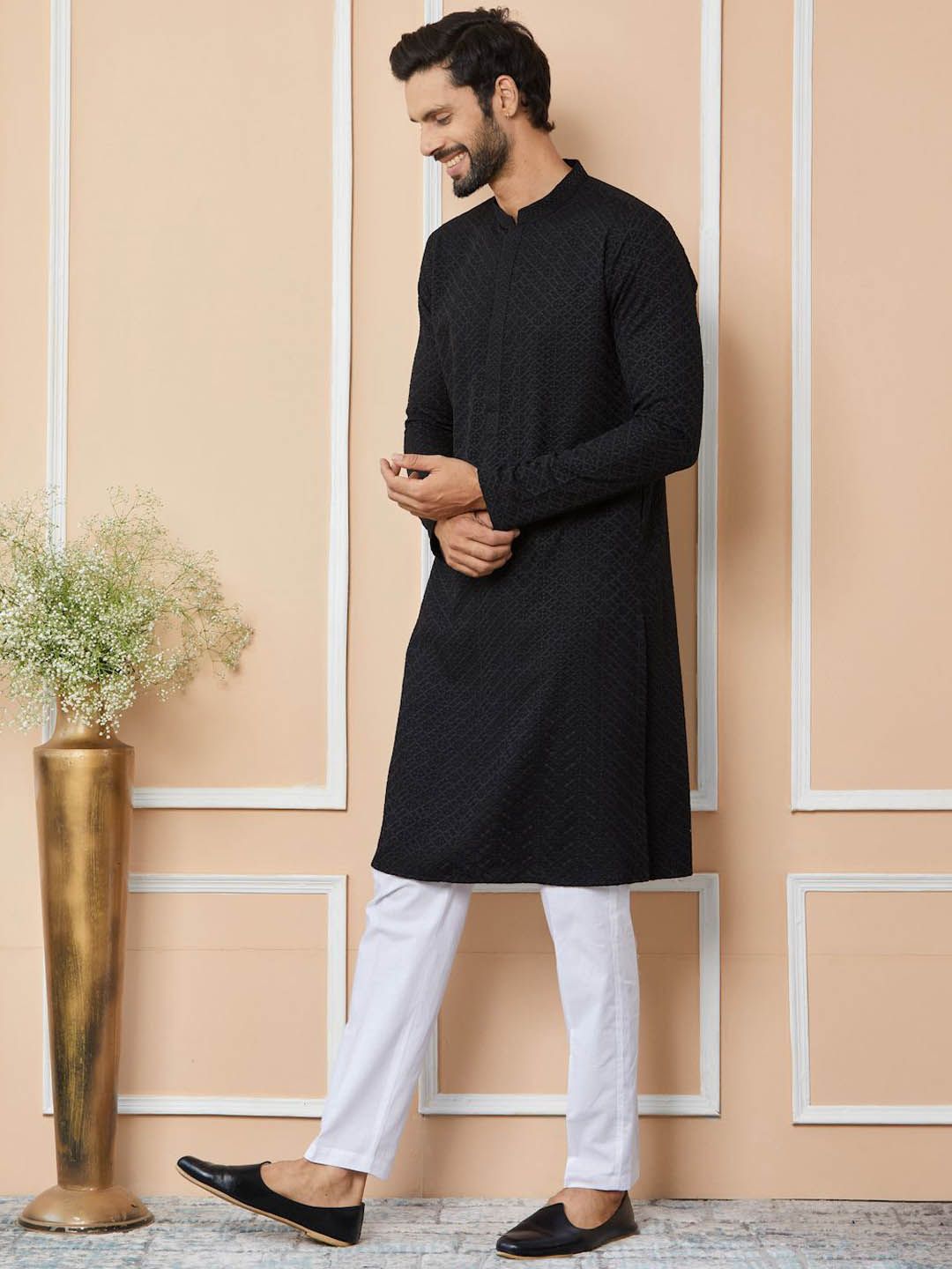 See Designs Ethnic Motifs Embroidered Regular Thread Work Kurta with Pyjamas