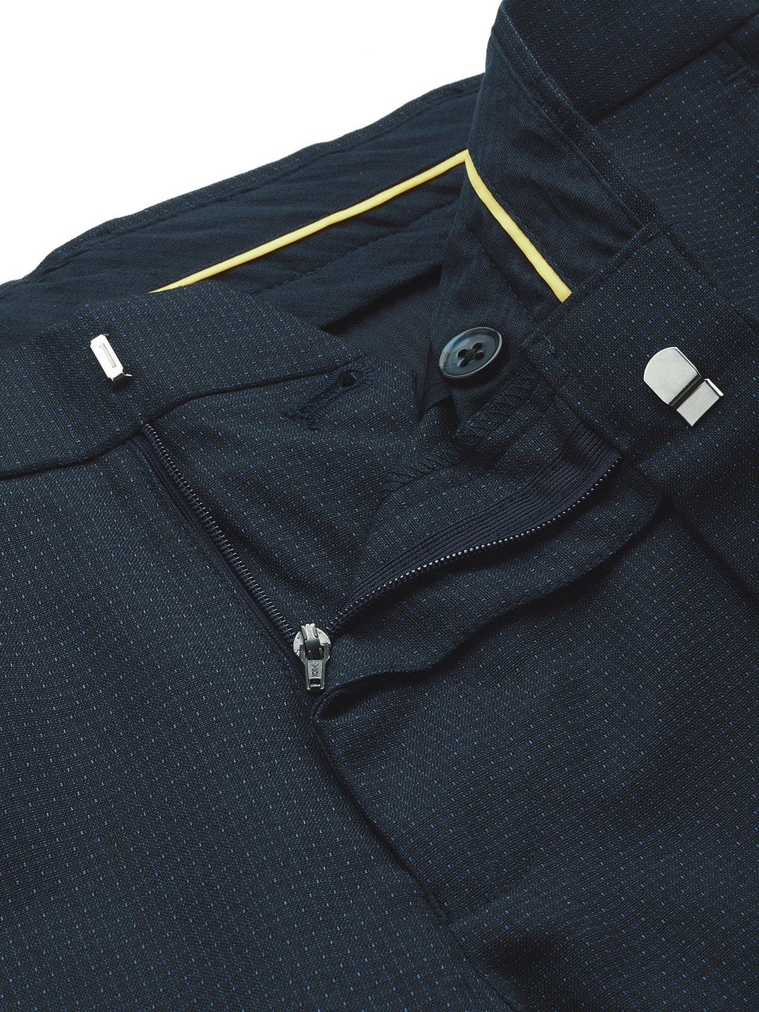 Raymond Men Self-Design Textured Slim Fit Formal Trousers
