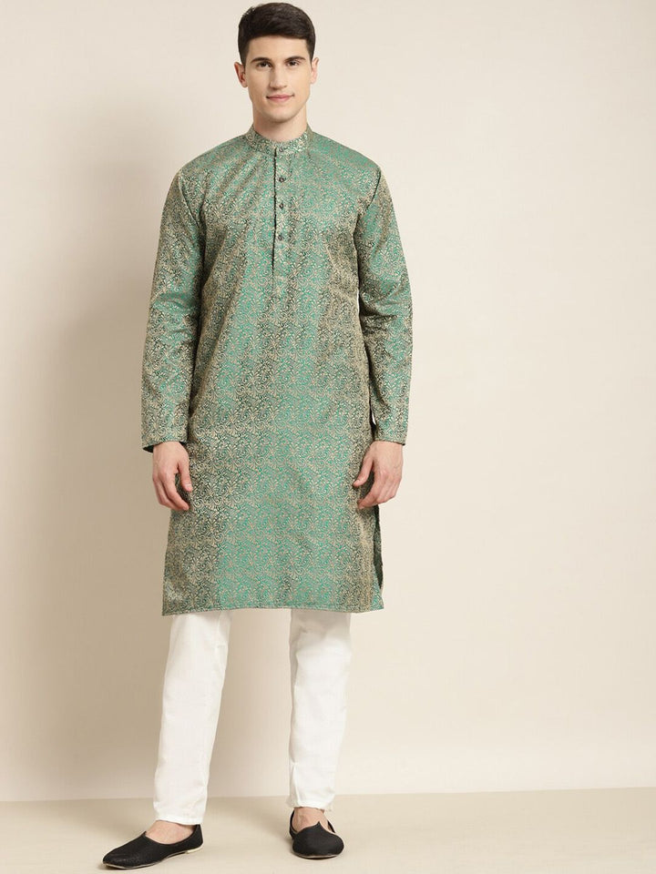 SOJANYA Motif Etnik Rekaan Tenunan Kurta Jacquard dengan Piyama