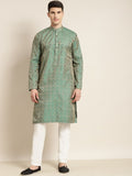 SOJANYA Motif Etnik Rekaan Tenunan Kurta Jacquard dengan Piyama