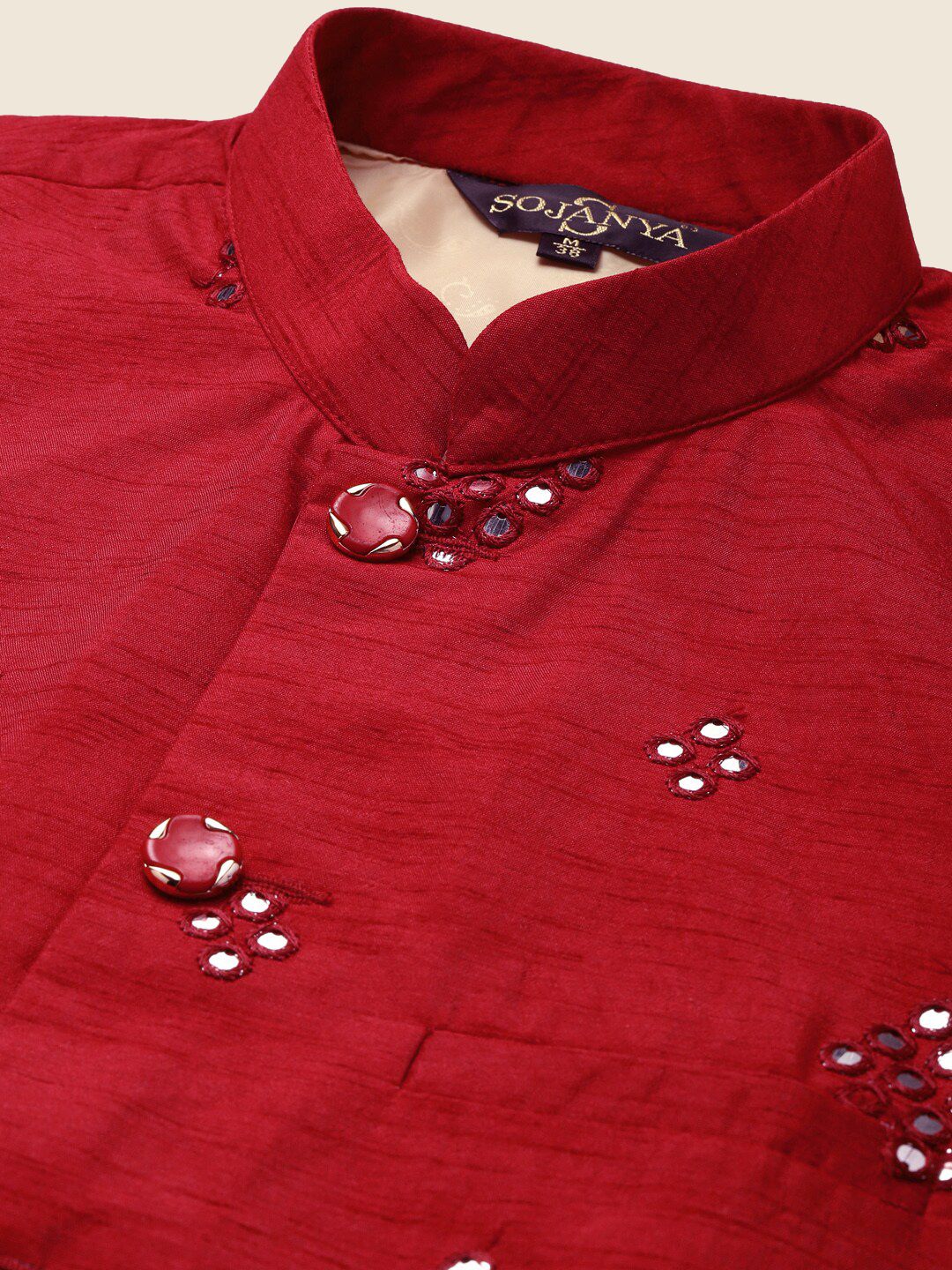 SOJANYA Manadrin Collar Kurta with Pyjamas & Nehru Jacket