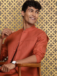 House of Pataudi Men Jashn Kurta & Trousers With Nehru Jacket