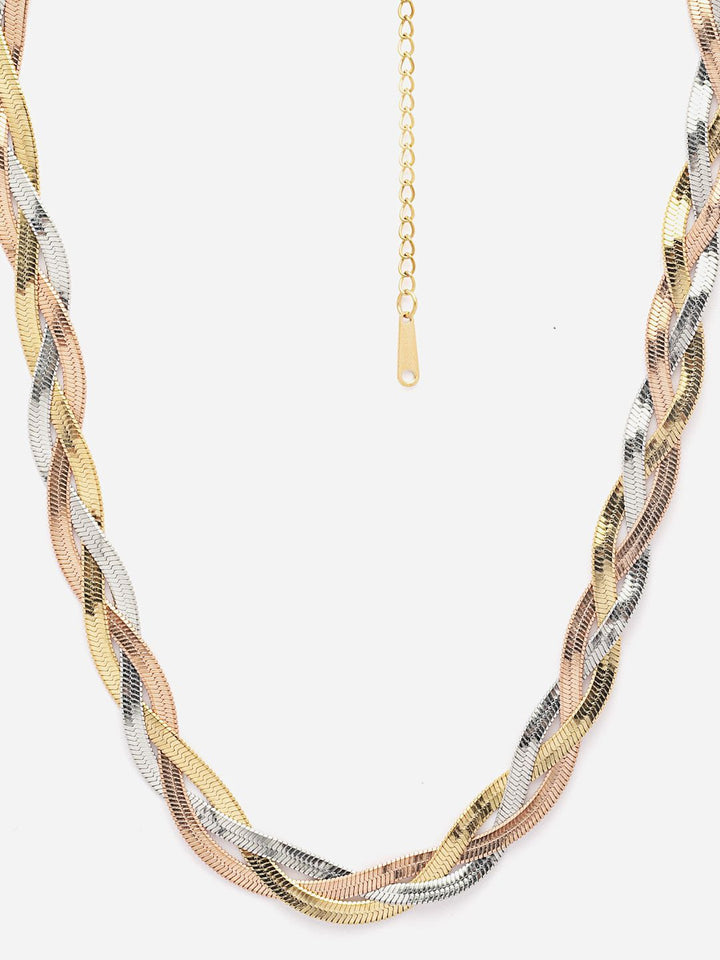 VOGUE PANASH 18KT Gold Plated Stone Studded Tarnish-Free Waterproof Necklace