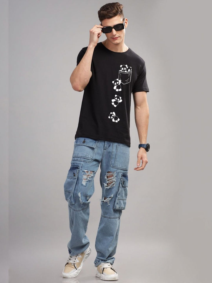 ADRO Men Printed Pockets T-shirt