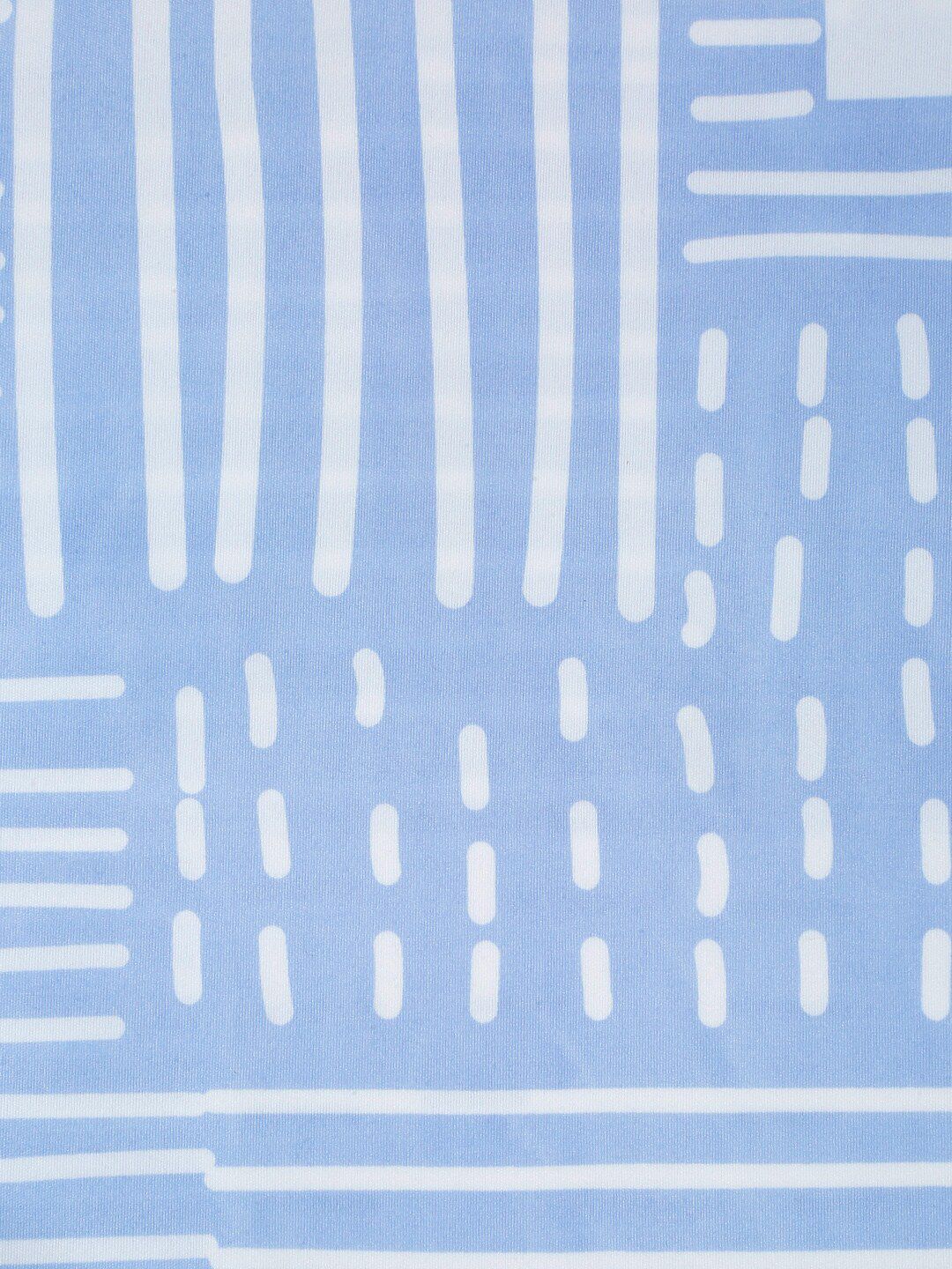 KLOTTHE Blue Geometric Patterned 300 TC Fitted King Bedsheet With 2 Pillow Covers