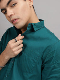 The Indian Garage Co Men Teal Casual Shirt