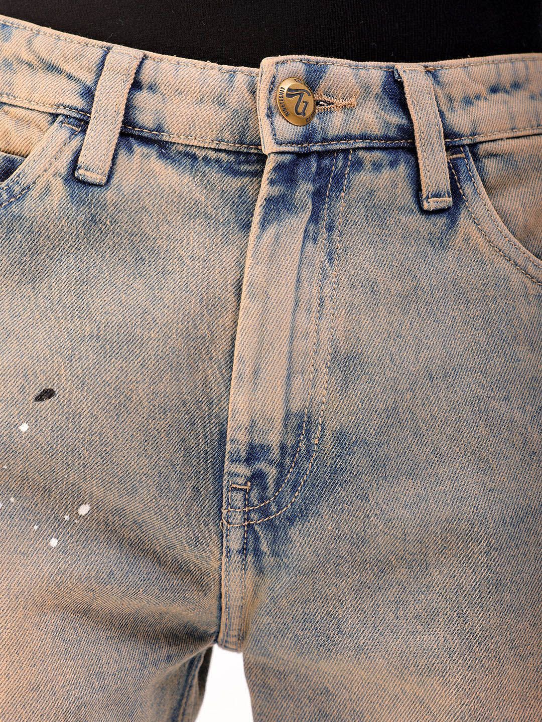 The Indian Garage Co Men Straight Fit Light FadePatch Jeans