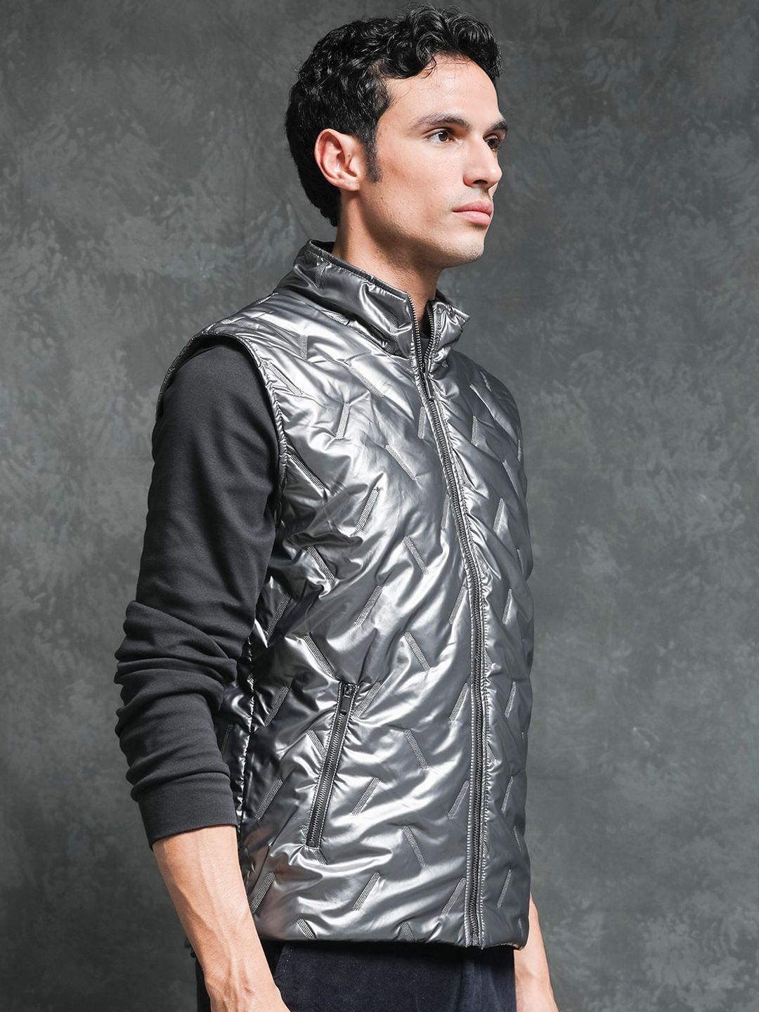 RARE RABBIT Men Linda Puffer Reversible Mock Collar Padded Jacket