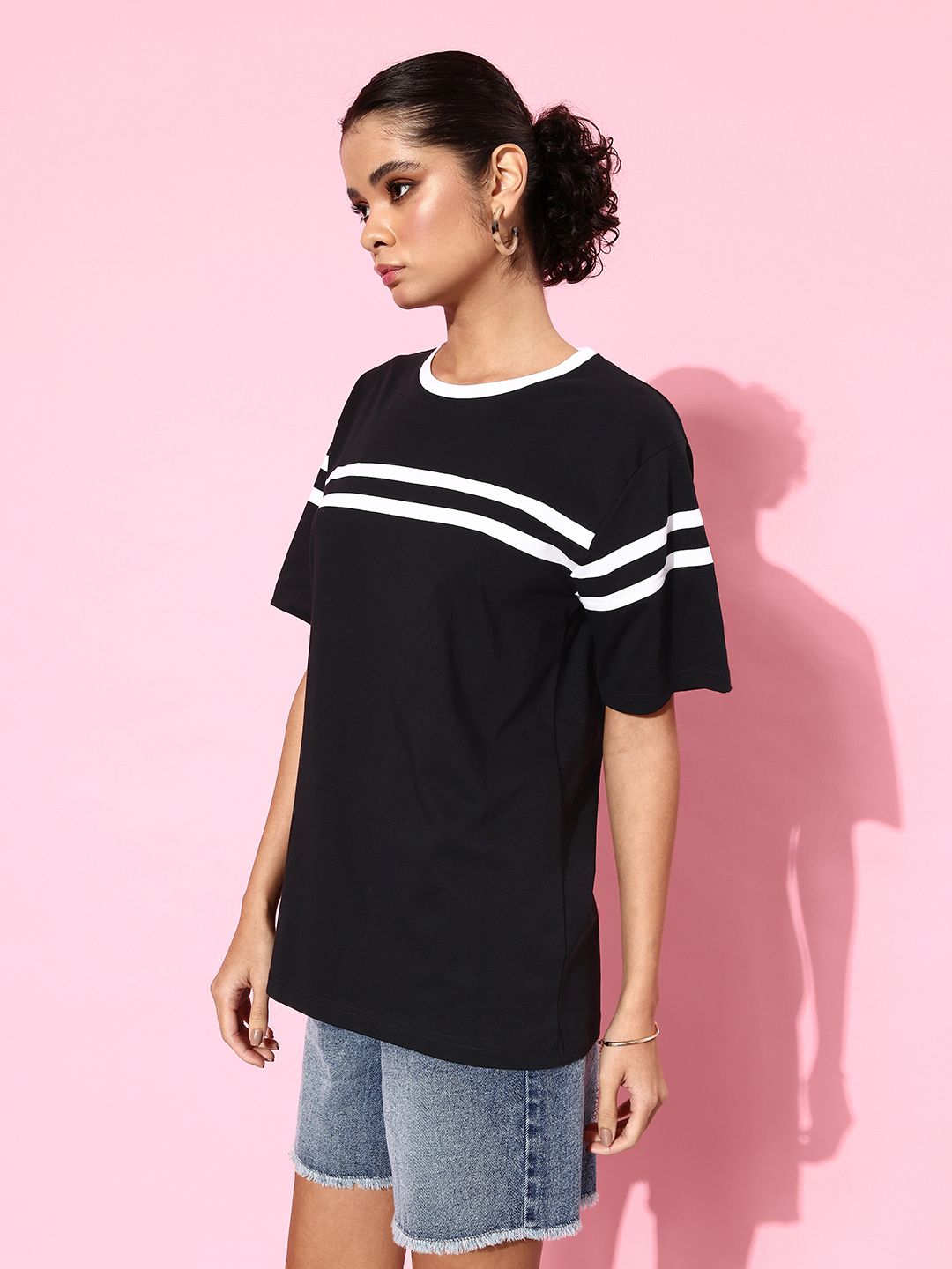 DILLINGER Women Striped Pure Cotton T-shirt