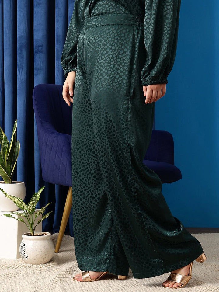 CURVY STREET Women Abstract Printed Loose Fit Trousers