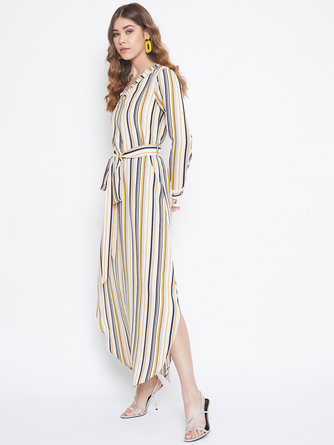 Berrylush Women Multicoloured Striped Maxi Dress