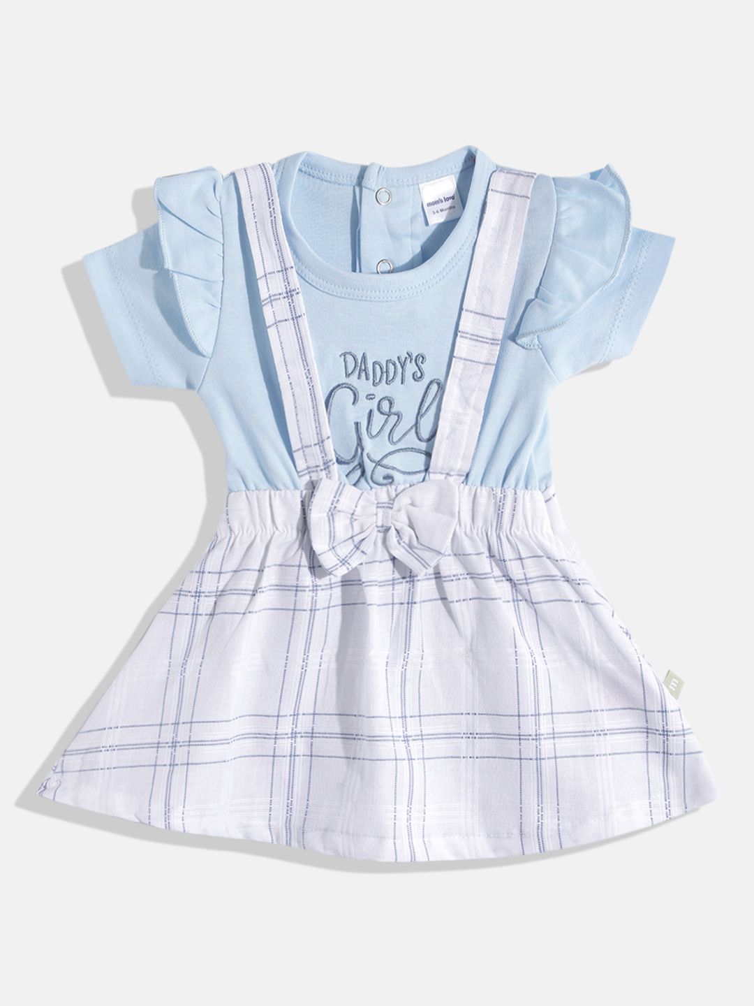 Moms Love Infant Girls Striped Bow Detail Pleated Fit & Flare Dress