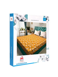Myntra Elegant Homes Yellow & White Floral 300 TC King Bedsheet with 2 Pillow Covers