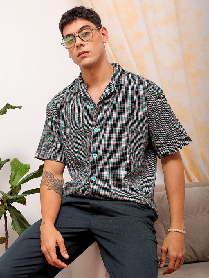 The Indian Garage Co Men Relaxed Fit Checked Resortwear Shirt