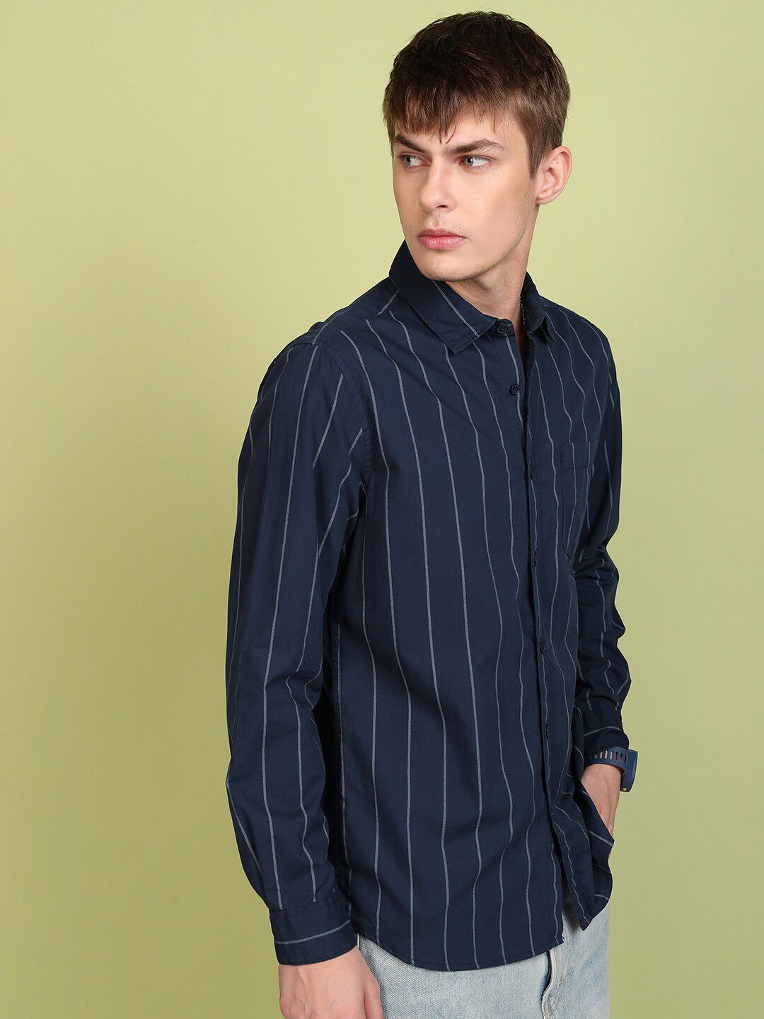 HIGHLANDER Regular Fit Regular Collar Full Sleeve Shirt