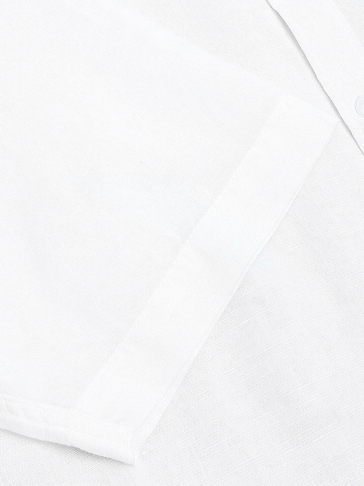 Thomas Scott Cutaway Collar Classic Slim Fit Cotton Linen Casual Shirt