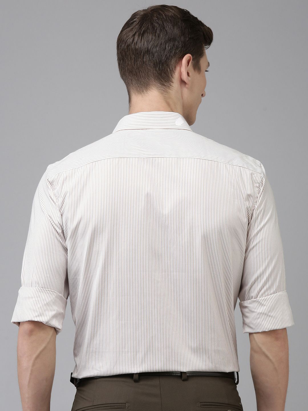 Park Avenue Slim Fit Opaque Striped Formal Shirt