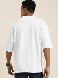 DILLINGER Men Solid Honeycomb Structure Oversized Cotton Polo T-Shirt