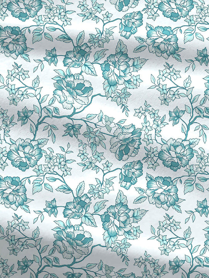 TRIDENT Juliet Blue Urban Comfort Flat 144TC Queen Cotton Bedsheet Set