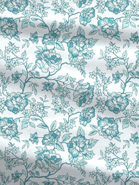 TRIDENT Juliet Blue Urban Comfort Flat 144TC Queen Cotton Bedsheet Set