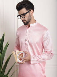 SOJANYA Men Pink Jacquard Kurta