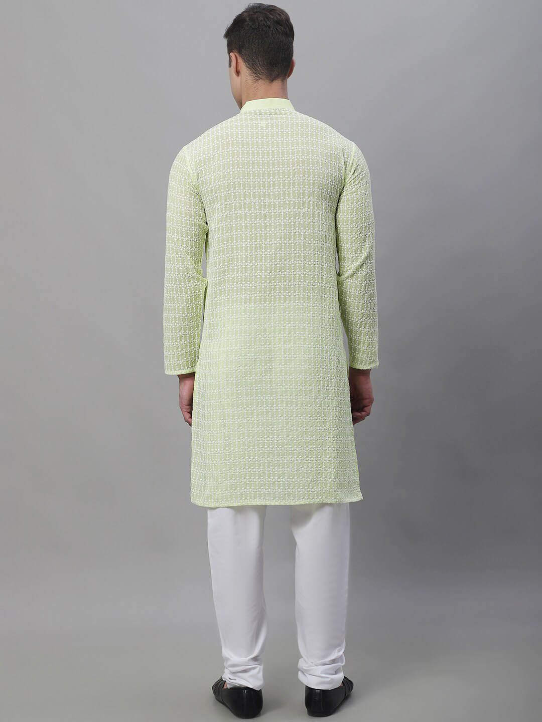 SOJANYA Geometric Embroidered Chikankari Pure Cotton Kurta With Churidar