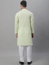 SOJANYA Geometric Embroidered Chikankari Pure Cotton Kurta With Churidar
