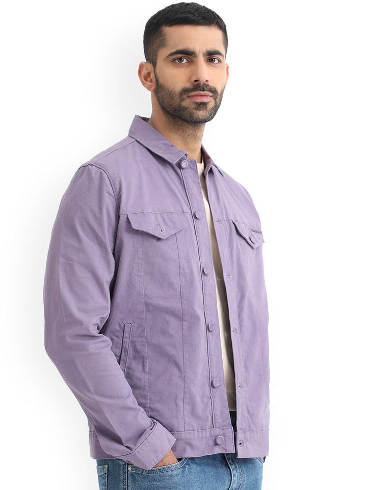 RARE RABBIT Men Vintago Tailored Fit Stand Cotton Denim Jacket