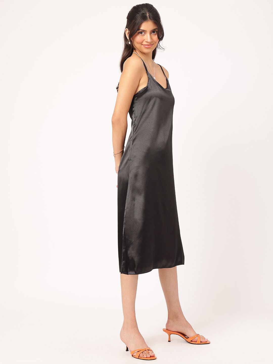 DressBerry Satin Luxe Slip Midi Dress