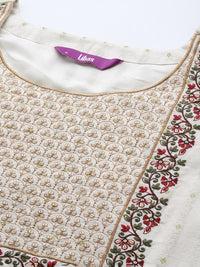 Libas Floral Embroidered Kurta with Trousers & With Dupatta