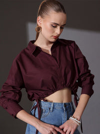 STREET 9 Shirt Style Crop Top