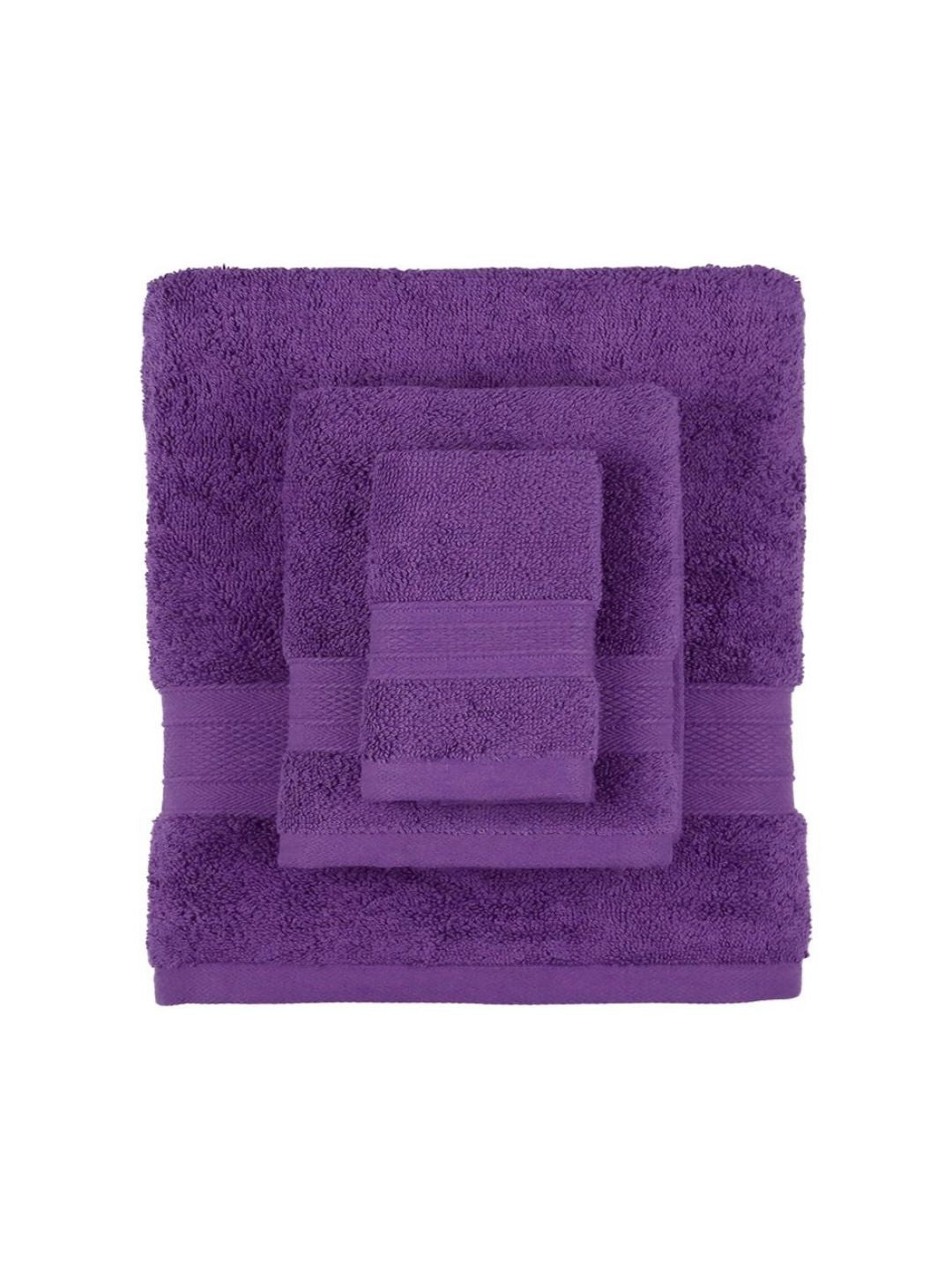 MYTRIDENT Purple 6 Pieces Pure Cotton 500 GSM Towel Set