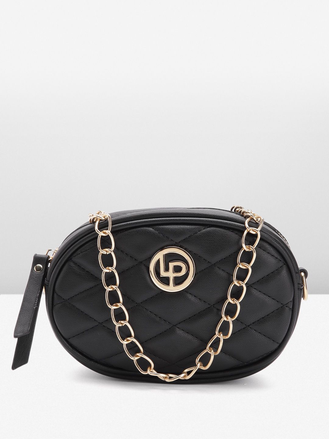 Lino Perros Geometric Textured Structured Sling Bag with Quilted Detail