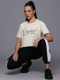 HRX by Hrithik Roshan Lifestyle Typography Print Crop T-shirt