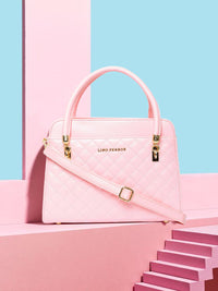 Lino Perros Pink Quilted Handheld Bag