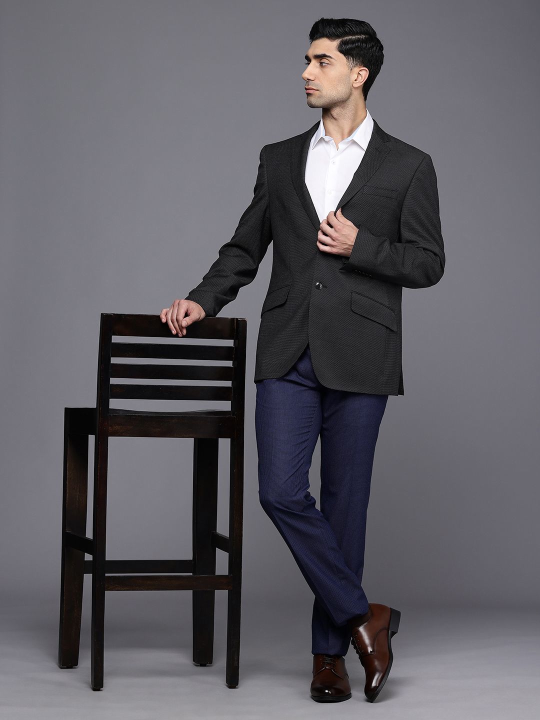 Raymond Self Design Contemporary Fit Formal Blazer