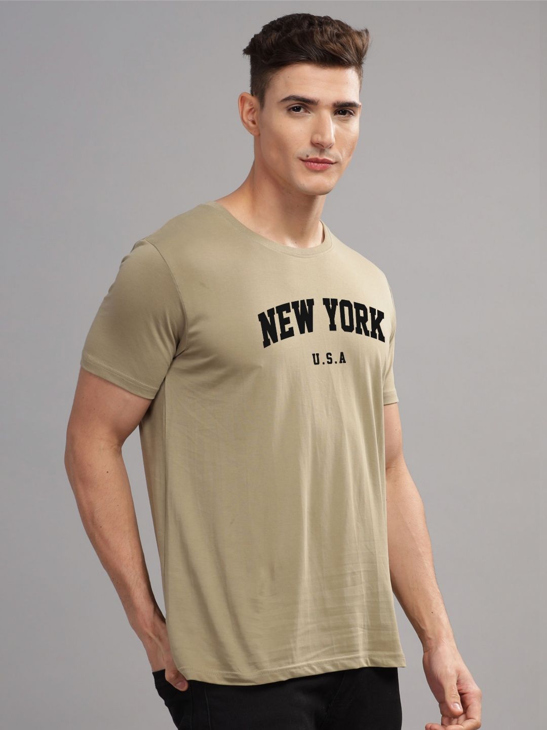 ADRO Men Typography Printed Applique T-shirt