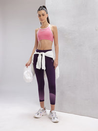 HRX by Hrithik Roshan Women Mid-Rise Striped Detail Rapid-Dry Lifestyle Tights