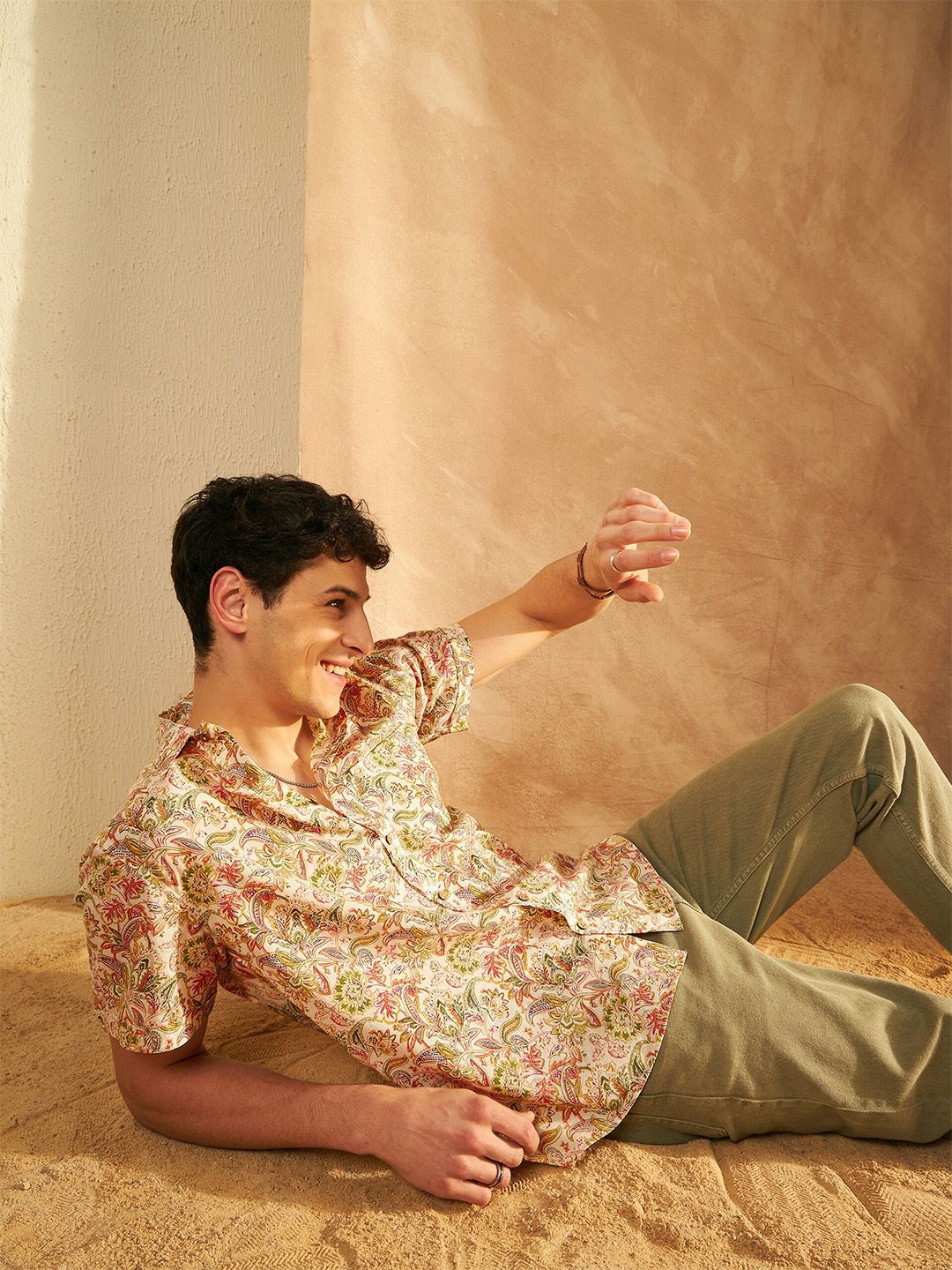 DENNISON Block Printed Oversized Casual Shirt